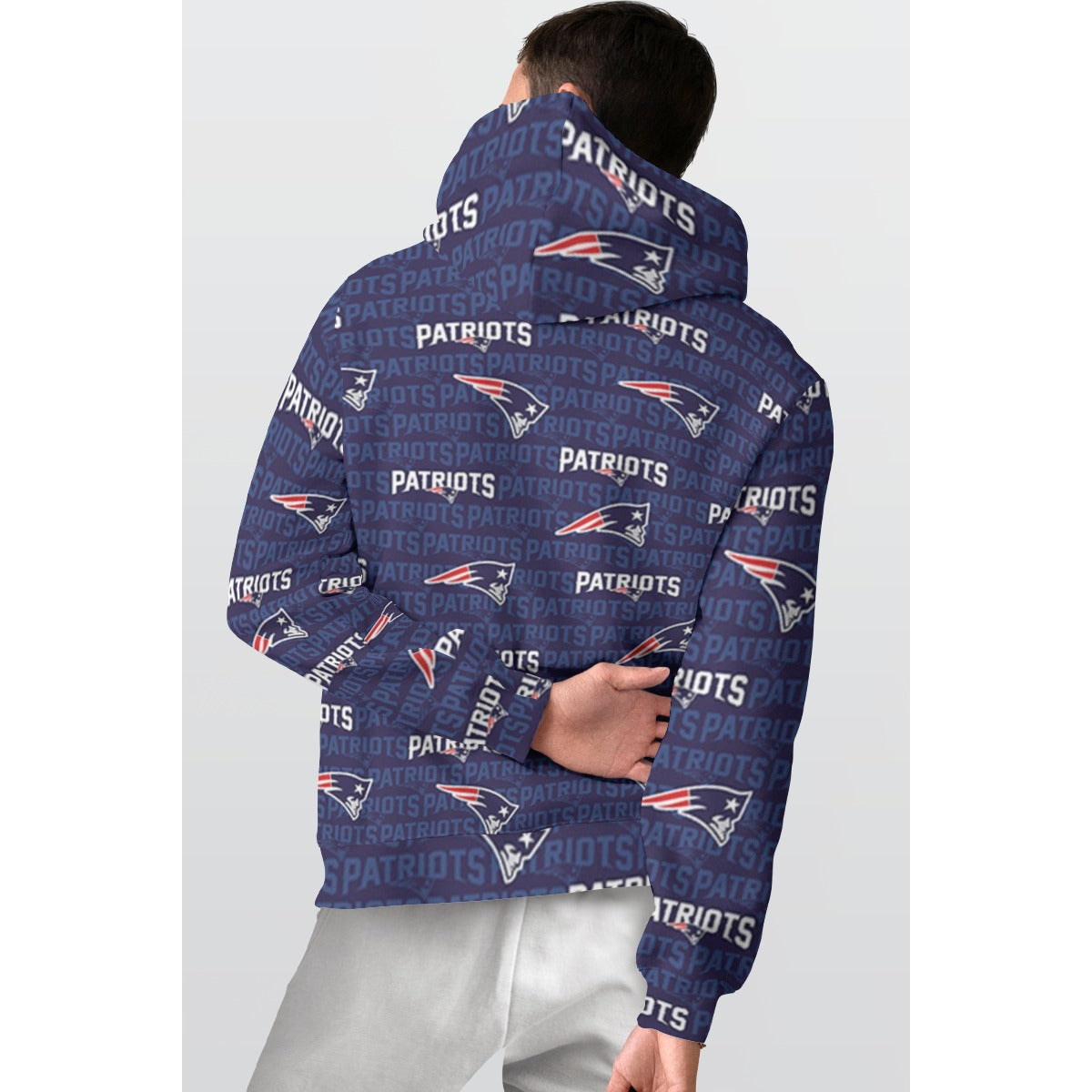 New England Football Game Day All-Over Print Men's Thicken Pullover Hoodie