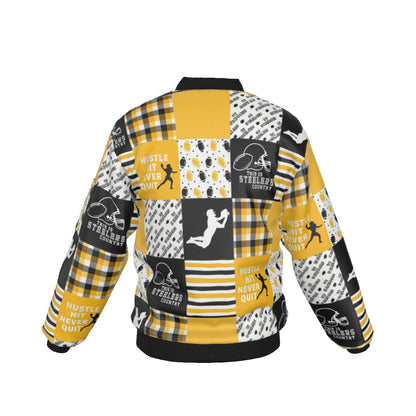 Pittsburgh Steelers All-Over Print Men's Bomber Jacket With Sleeve Pocket