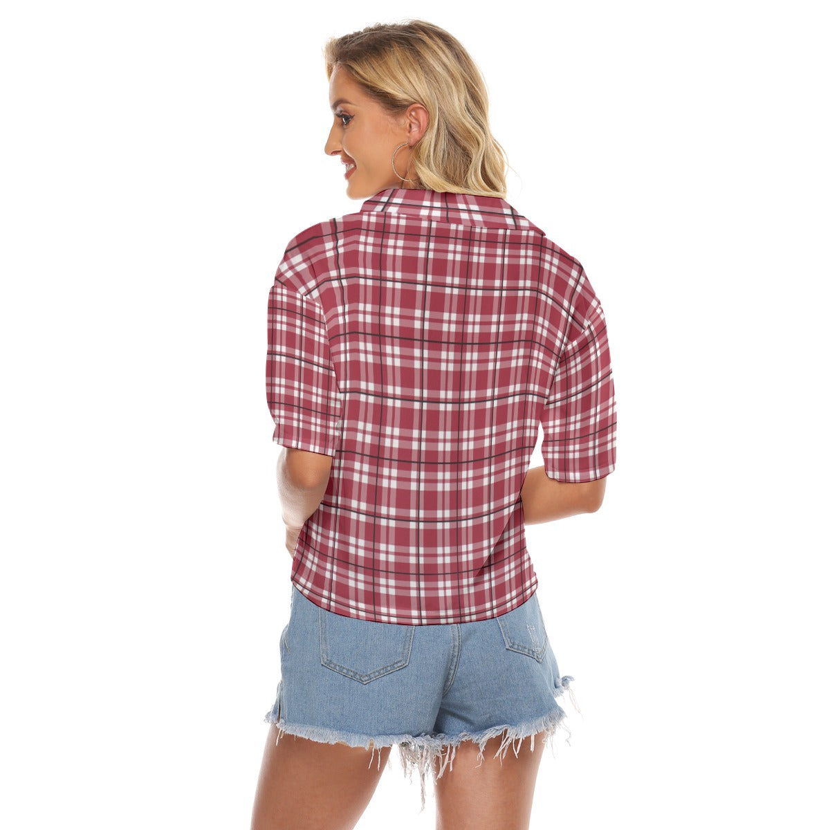 Alabama - Crimson Tide Tartan plaid Women's V-neck Shirts
