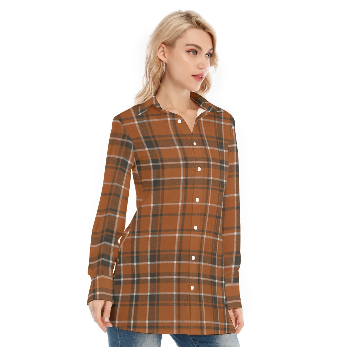 Texas at Austin Tartan plaid Longhorns Women's Long Shirt
