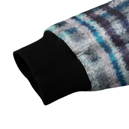 Gunn Modern – green, blue and black  modern look tartan Fleece Bomber Jacket