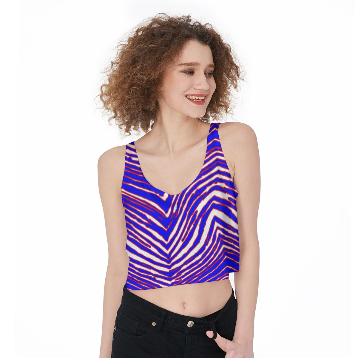Buffalo Bills Zubaz Crop-Tank Top