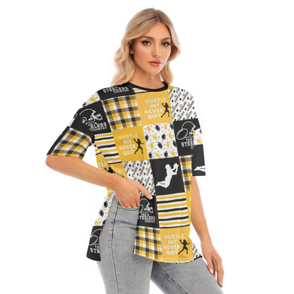 All-Over Print Women's Short Sleeves T-shirt With Hem Split