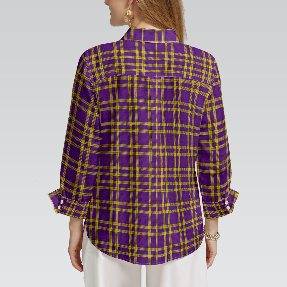 Louisiana Tartan Laid Tigers Lsu Women's 3/4 Sleeve Shirt
