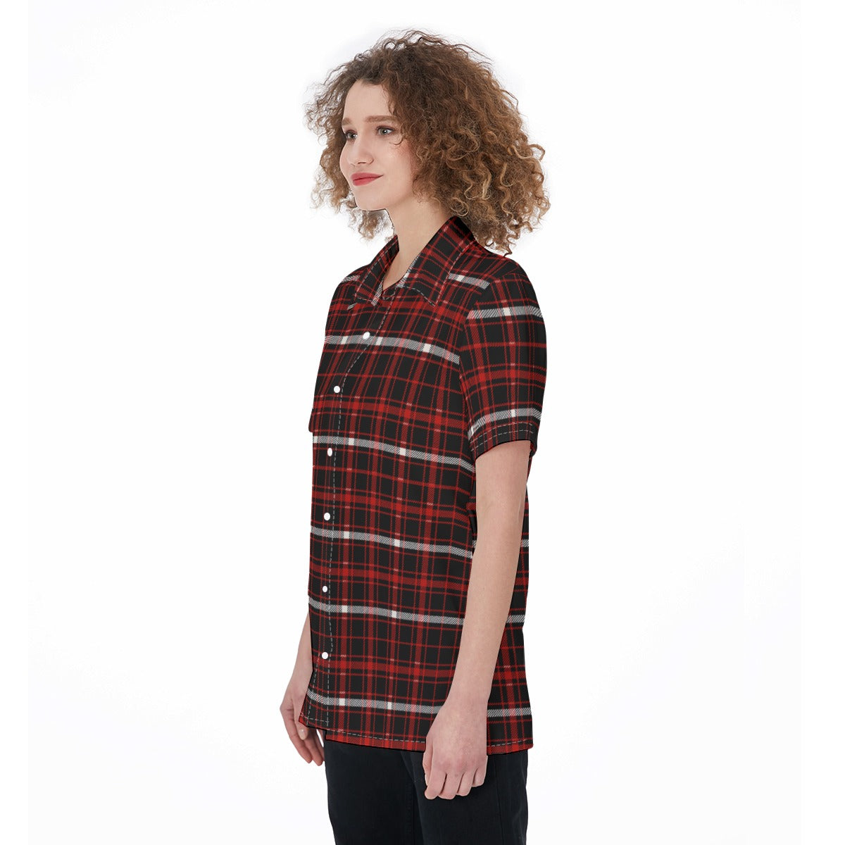 Nebraska Tartan Plaid Cornhuskers Women's Shirt