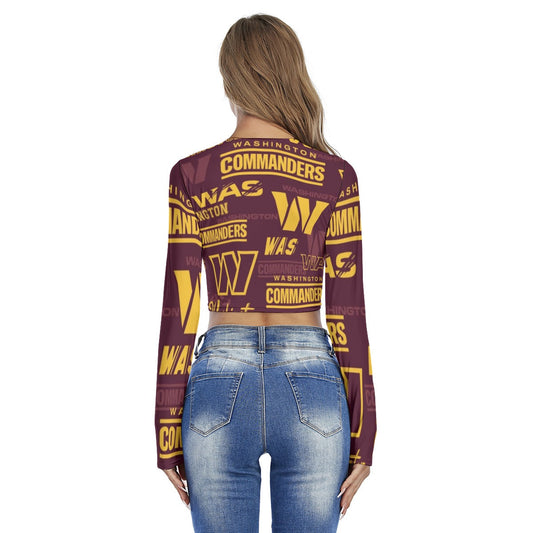 Washington Commanders Women's Round Neck Crop Top T-Shirt