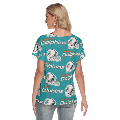 Miami Football Game Day All-Over Print Women's Loose V-neck Short Sleeve T-shirt