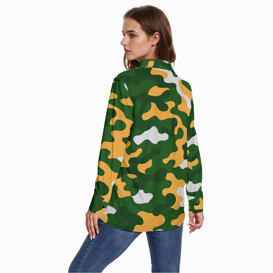 Green Bay Football Game Day All-Over Print Women's Comfort Shirt With Button|125GSM Cotton