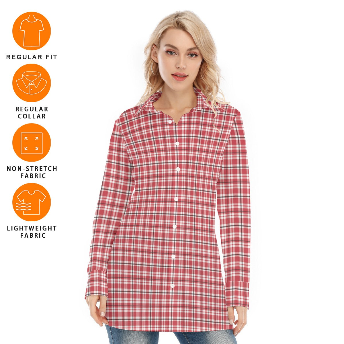 Georgia - Bulldogs Tartan Plaid Women's Long Shirt