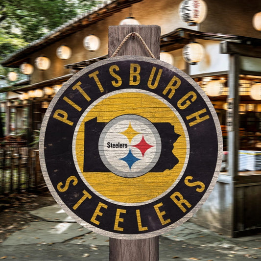 Pittsburgh Steelers Round House Number Door Hanger