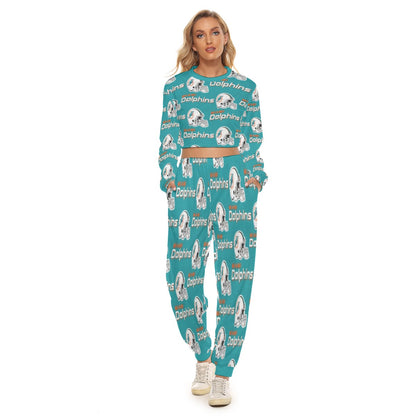 Miami Football Game Day All-Over Print Women's Crop Sweatshirt Suit