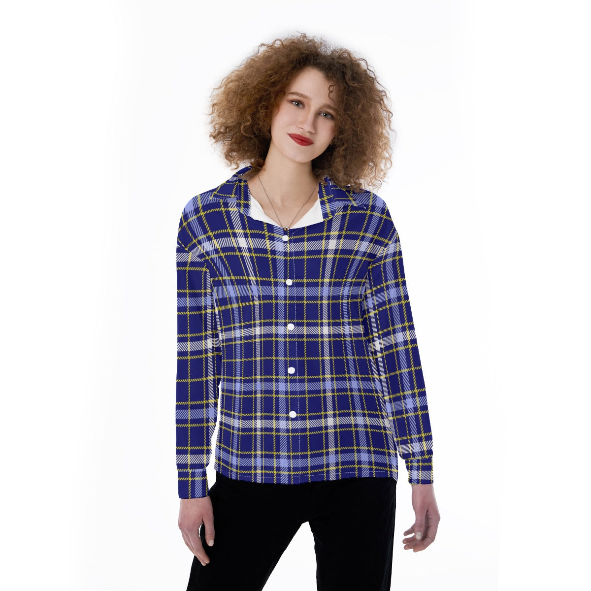 Michigan Tartan Plaid Wolverines Women's Satin Shirt