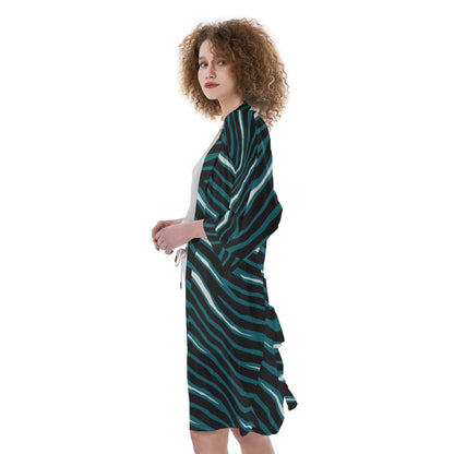 Philadelphia Football Game Day All-Over Print Women's Satin Kimono Robe