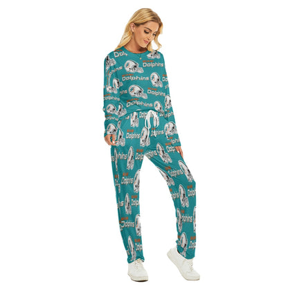 Miami Football Game Day All-Over Print Women's Pajama Suit