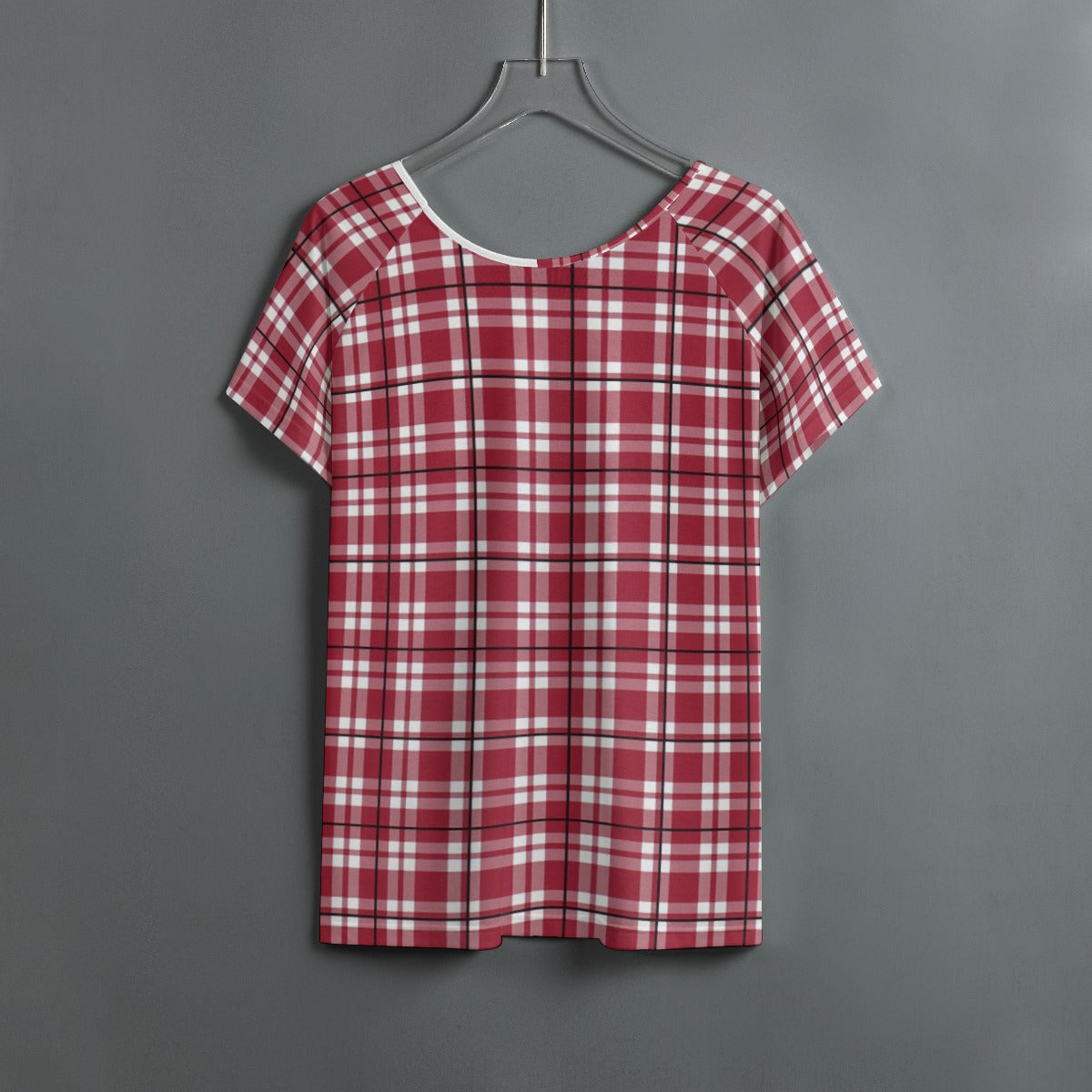 Alabama Tartan plaid Women's Round Neck T-shirt With Raglan Sleeve