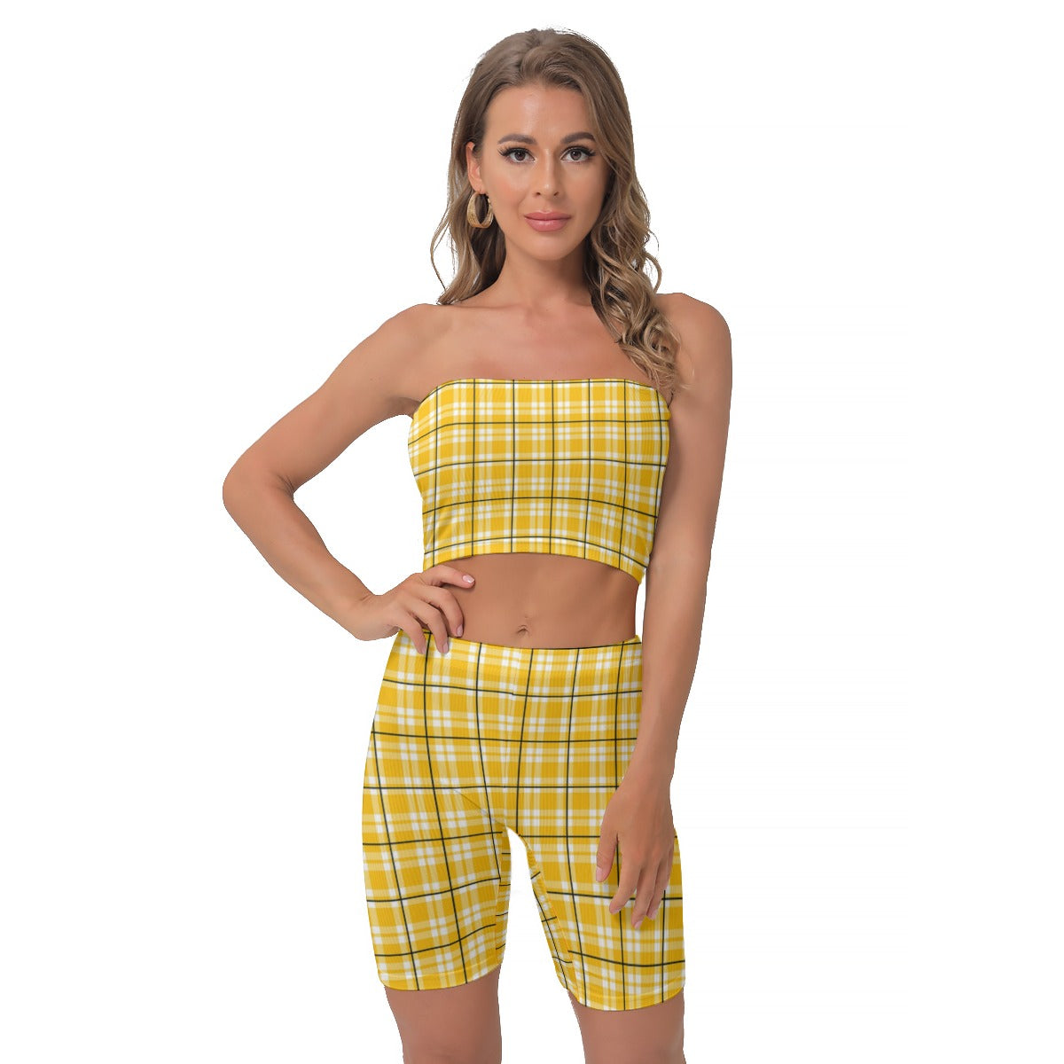 All-Over Print Women's Breast Wrap Shorts Suit