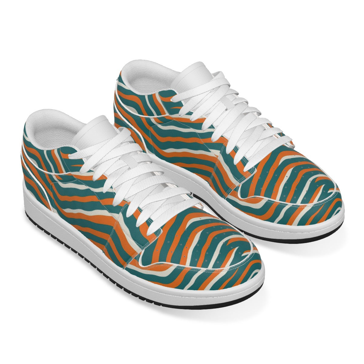 Miami Football Game Day Men's Low State Leather Stitching Shoes