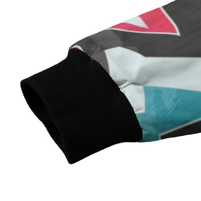 Colored Graffiti Explosion Seamless Fleece Bomber Jacket – Bold Urban Streetwear Style