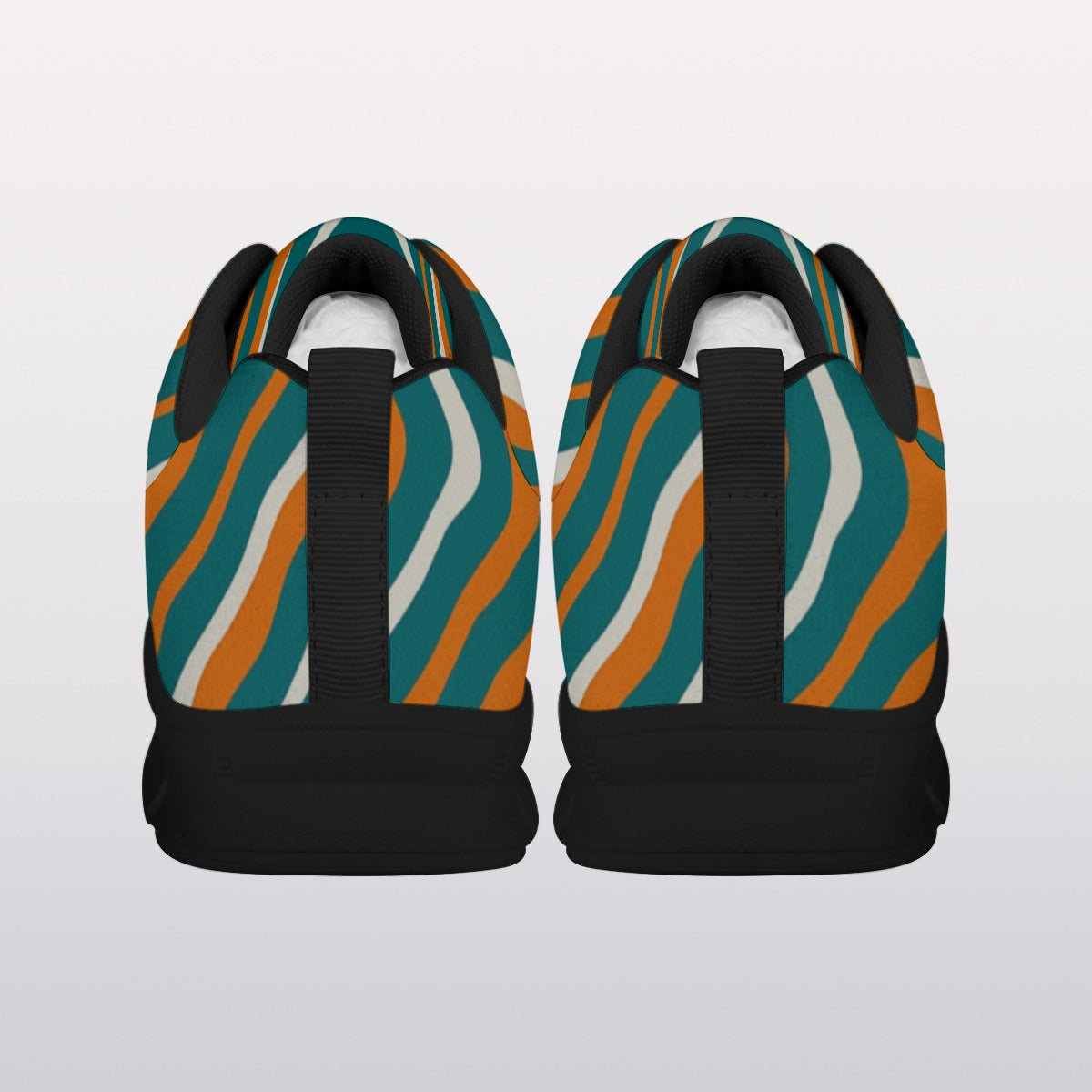 Miami Football Game Day All-Over Print Men's Sports Shoes With Black Sole