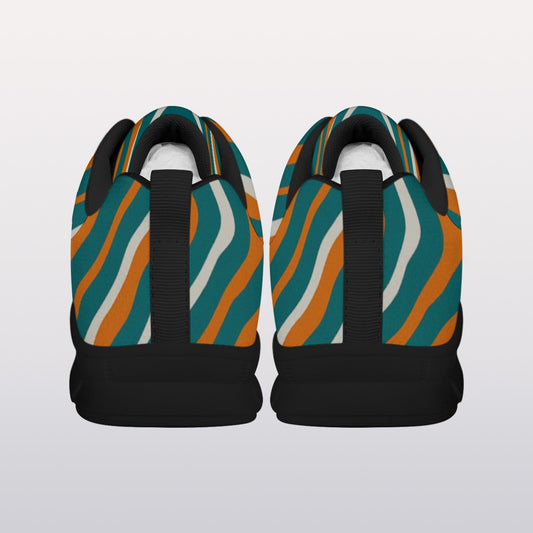 Miami Football Game Day All-Over Print Men's Sports Shoes With Black Sole