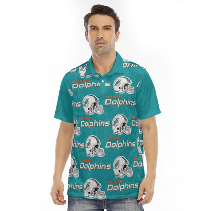 Miami Football Game Day All-Over Print Men's Polo Shirt | Velvet