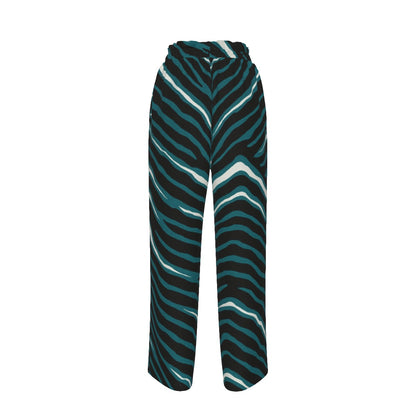 Philadelphia Football Game Day All-Over Print Women's Faux Silk Wide-Leg Pants