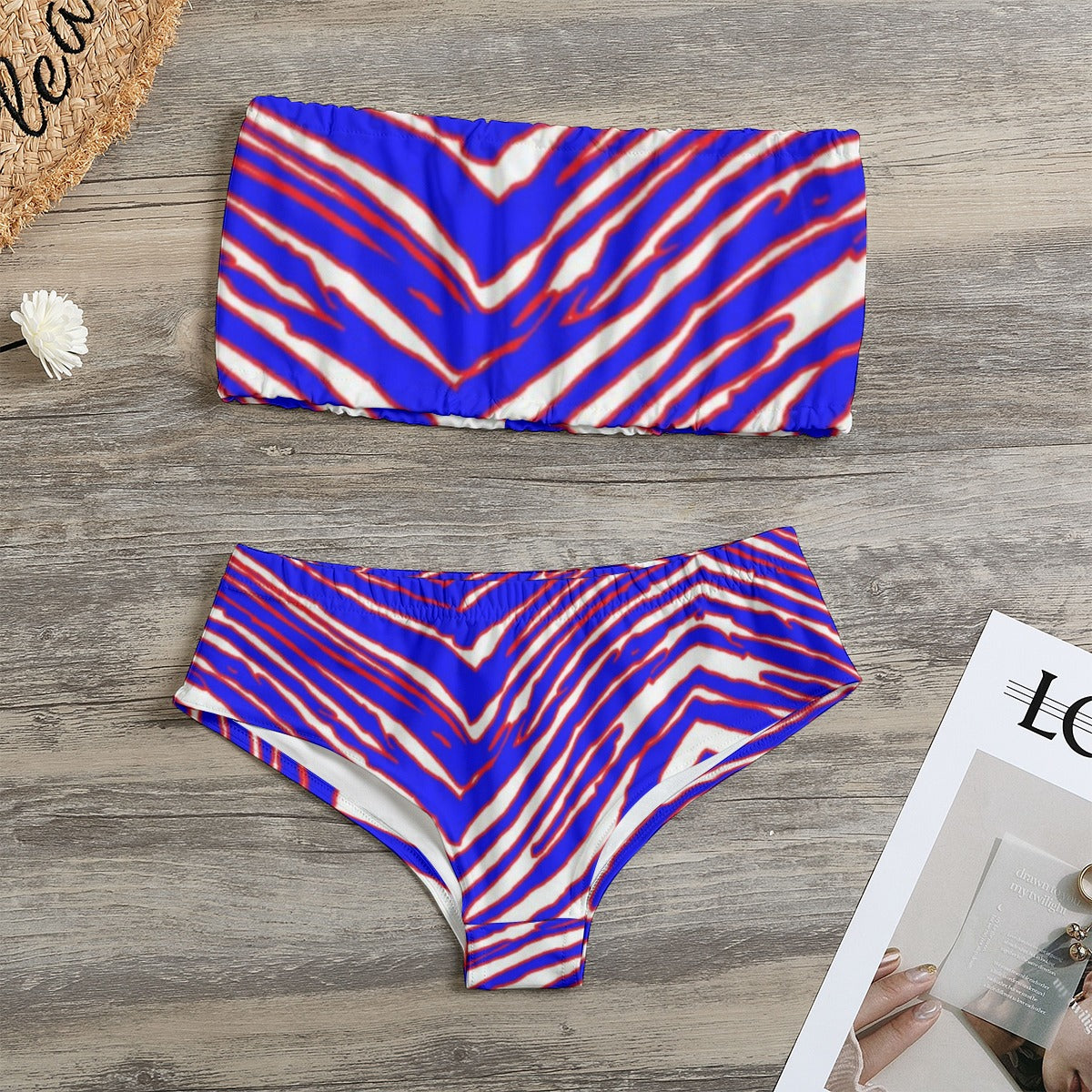 Buffalo Bills Zubaz Women's Strapless Bikini Swimsuit