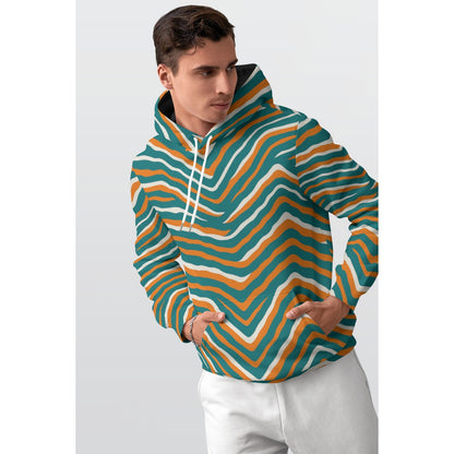 Miami Football Game Day All-Over Print Men's Thicken Pullover Hoodie