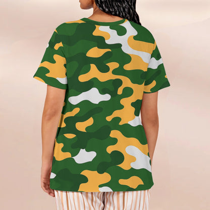 Green Bay Football Game Day All-Over Print Women's Loose V-Neck Short-Sleeve T-Shirt