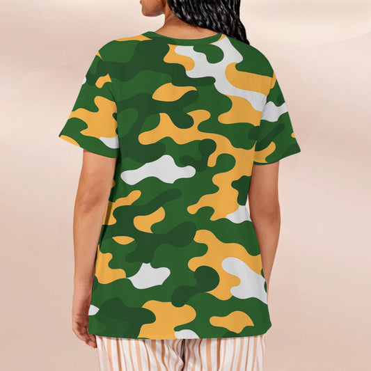 Green Bay Football Game Day All-Over Print Women's Loose V-Neck Short-Sleeve T-Shirt