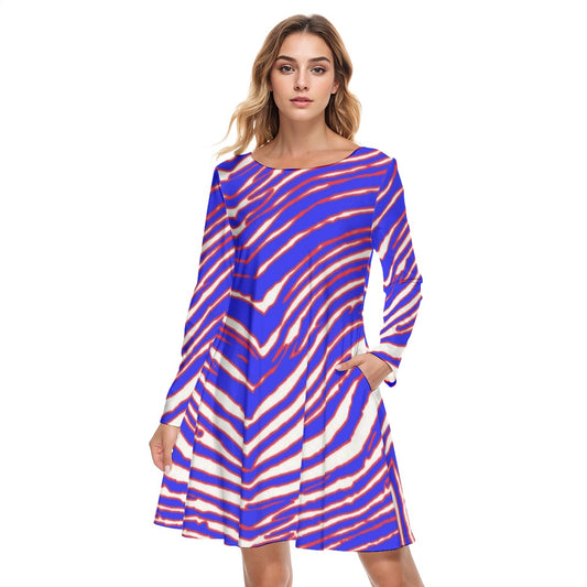 Buffalo Bills Zubaz Women's Round Neck Dress|190GSM Cotton