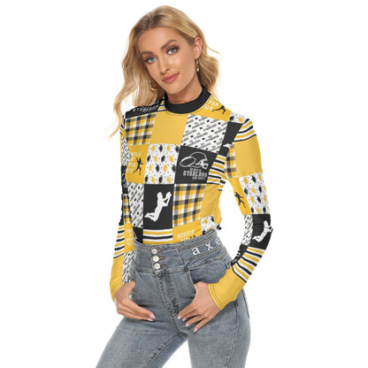All Over Print Women's Stretchable Turtleneck Top