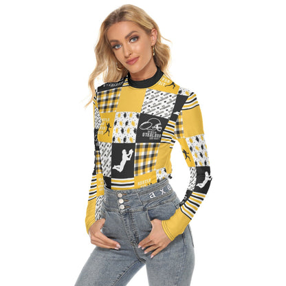 Pittsburgh Steelers All Over Print Women's Stretchable Turtleneck Top