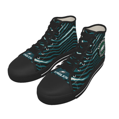 Philadelphia Football Game Day Men's Black Sole Canvas Shoes