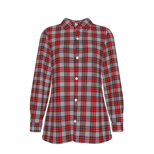 Ohio State Tartan Plaid Buckeyes Women's Elastic-Back Shirt