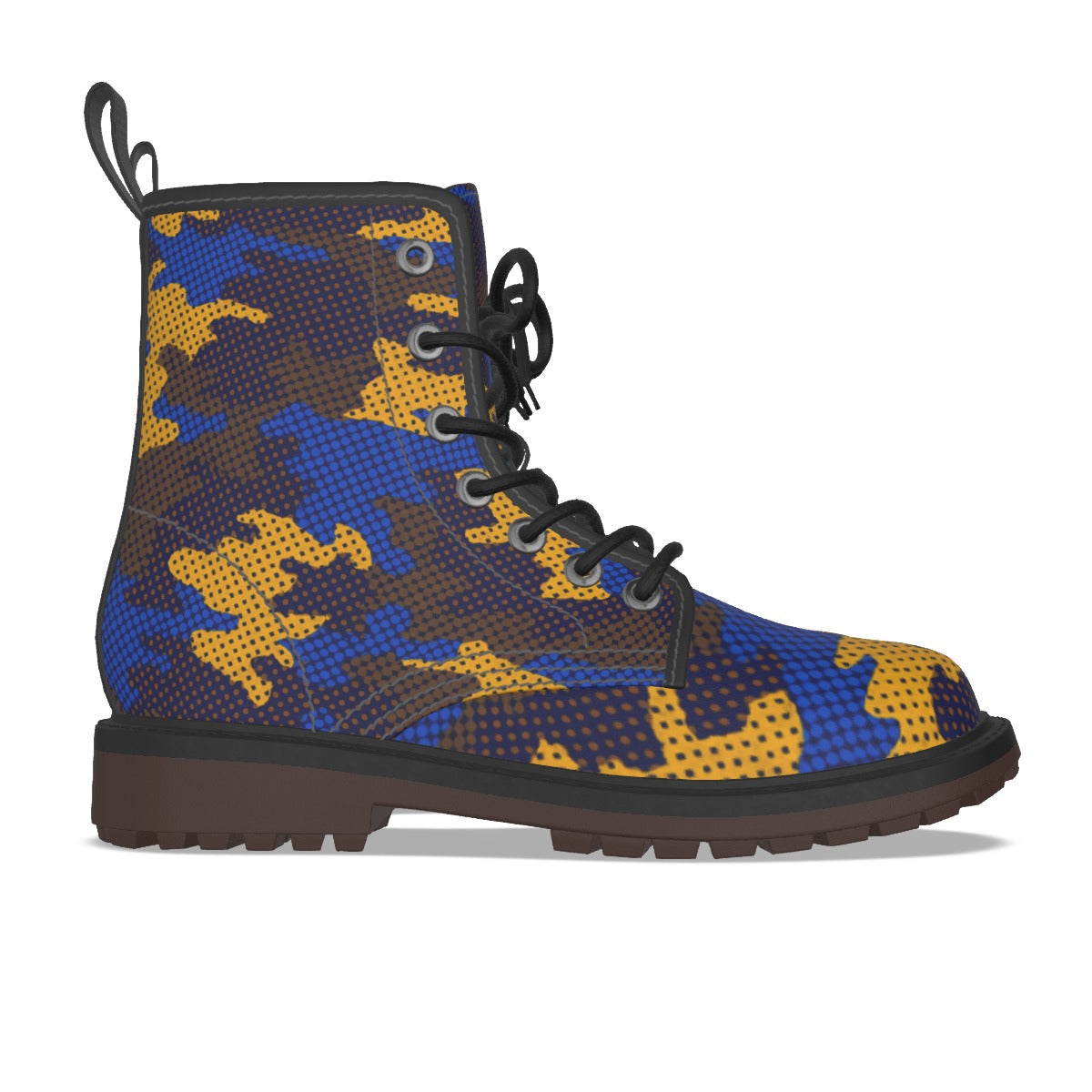 Urban Legend California Los Angeles Blue and Gold Camo Martin Short Boots – UCLA-Inspired Game Day S