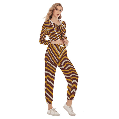 Washington Commanders Women's Crop Hoodie Sports Set