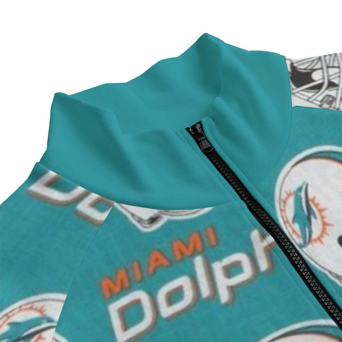 Miami Football Game Day All-Over Print Unisex Stand Up Collar Jacket With Raglan Sleeve | 310GSM Cotton