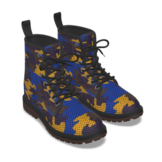Urban Legend California Los Angeles Blue and Gold Camo Martin Short Boots – UCLA-Inspired Game Day S