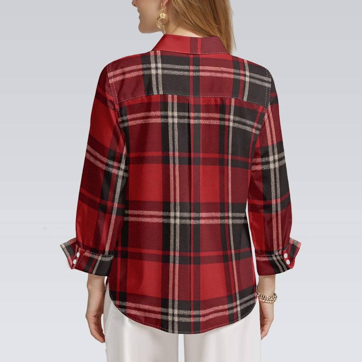 Cincinnati - Bearcats Tartan Plaid  Women's 3/4 Sleeve Shirt