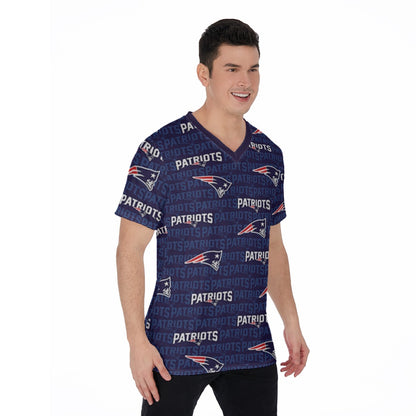 New England Football Game Day All-Over Print V-Neck T-Shirt