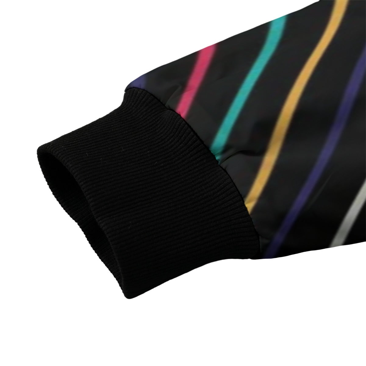 Urban Legend 90s Street Icons Abstract Colorful Geometric Stripe Lines Fleece Bomber Jacket