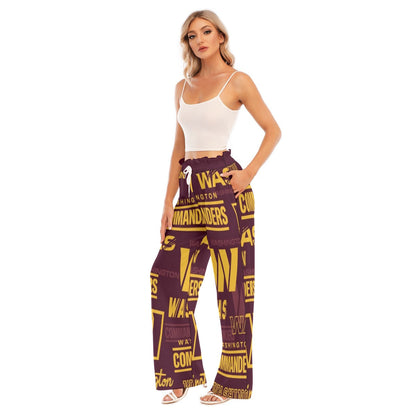 Washington Commanders Women's Waist Fungus Edge Wide-leg Pants