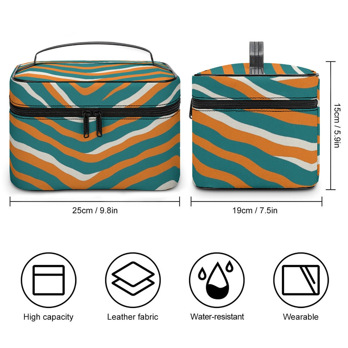 Miami Football Game Day Large Capacity Toiletry Organizer Bag