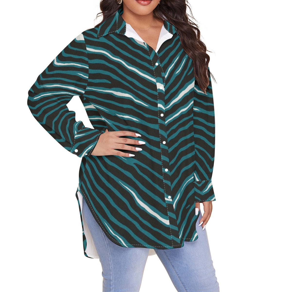 Philadelphia Football Game Day All-Over Print Women's Shirt With Long Sleeve(Plus Size)