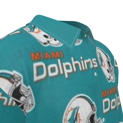 Miami Football Game Day All-Over Print Men's Imitation Silk Short-Sleeved Shirt