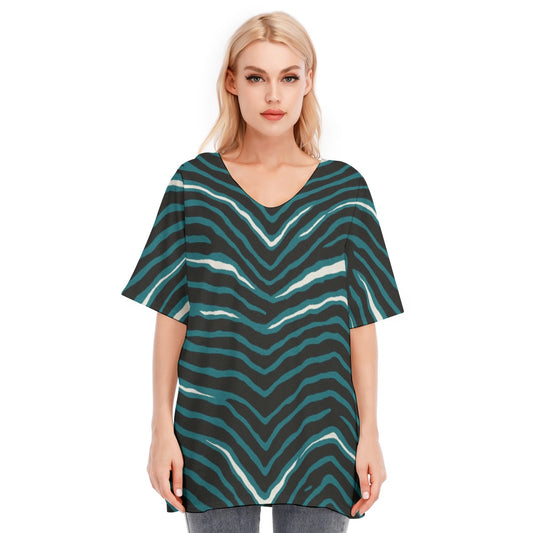 Philadelphia Football Game Day All-Over Print Women's Bat Sleeves Blouse | 190GSM Cotton