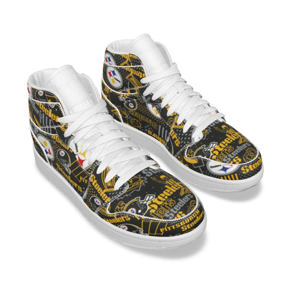 Pittsburgh Steelers Women's Synthetic Leather Stitching Shoes