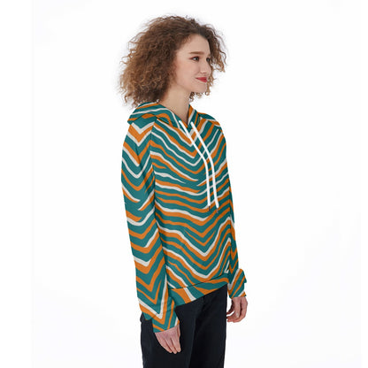 Miami Football Game Day All-Over Print Women's Raglan Pullover Hoodie