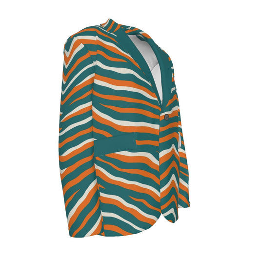 Miami Football Game Day All-Over Print Men's Casual Flat Lapel Collar Blazer